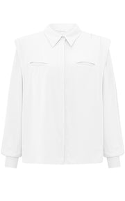 YAYA - Shirt - Blouse with Padded Shoulders - Pure White