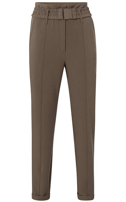 YAYA - Pants - Woven High Waist Trousers - Falcon Brown