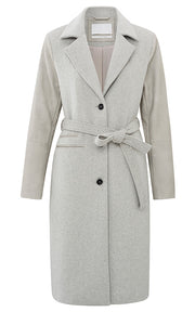 YAYA - Coat - Long Wool Coat Dove Grey