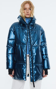 Andam - Puffer Jacket - Metallic Blue Azul