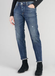 Le Temps Des Cerises - Jeans - 400/17 Mom Bambino high waist 7/8th destroy blue N°2