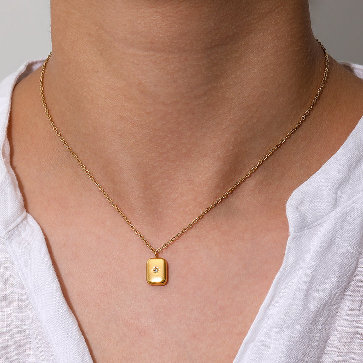 Tarnish Free  - Chain with Rectangle and Star