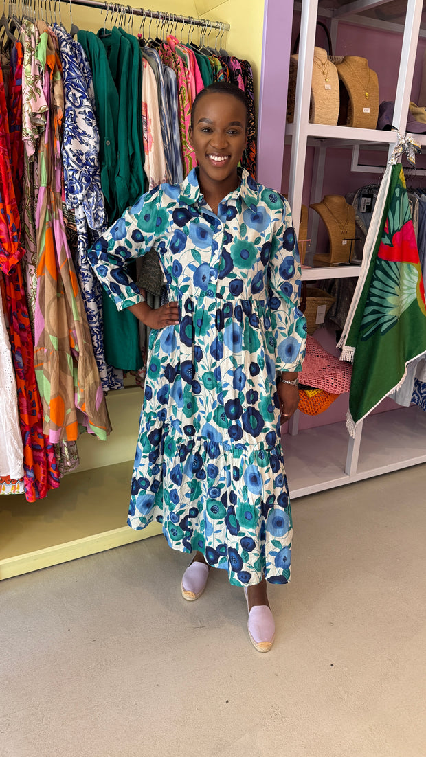 Palme - Maxi Dress - Blue Floral