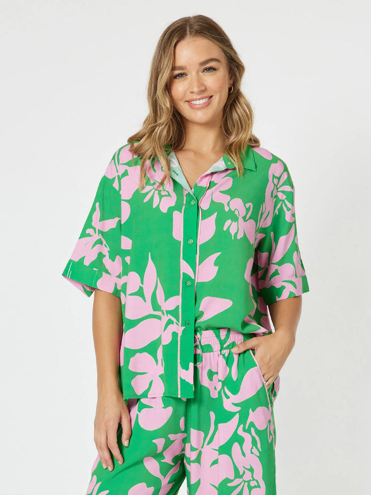 Threadz - Spring Print Shirt - Emerald