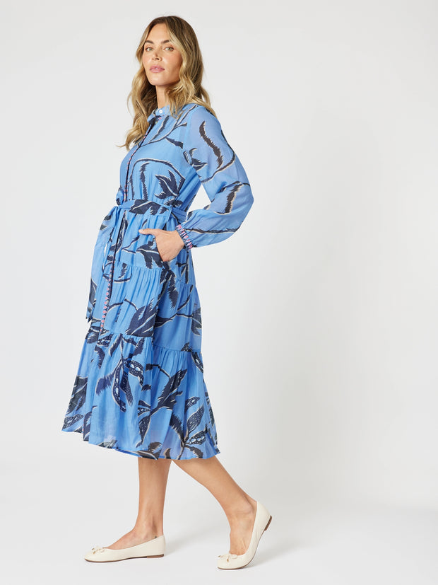 Gordon Smith - Peninsula Floral Button Dress - Blue