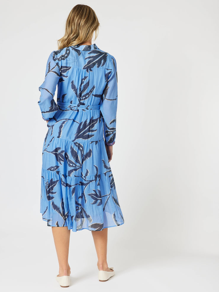 Gordon Smith - Peninsula Floral Button Dress - Blue