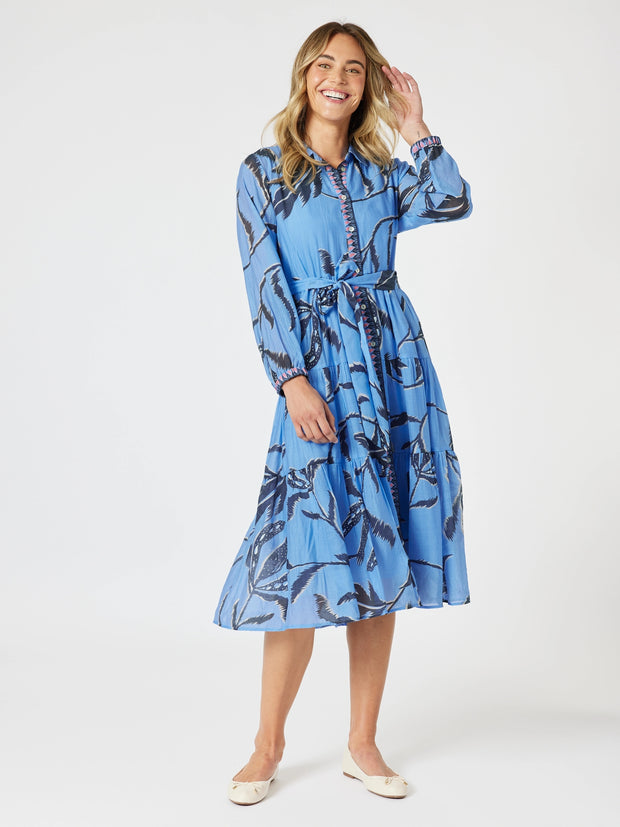 Gordon Smith - Peninsula Floral Button Dress - Blue