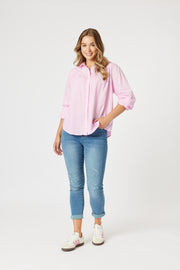 Threadz - Crayon Stitch Shirt - Pink - Elizabeth Summer