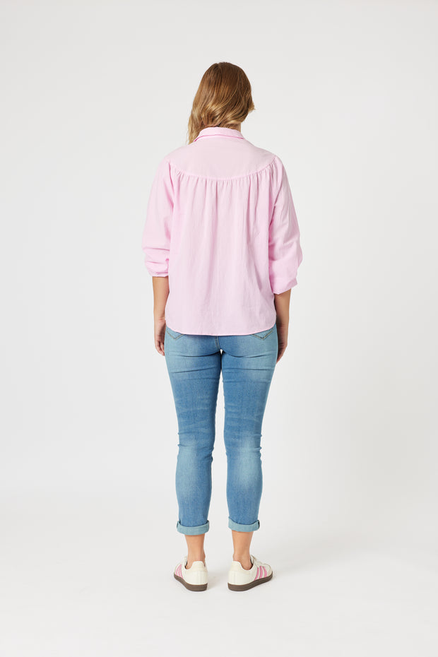 Threadz - Crayon Stitch Shirt - Pink - Elizabeth Summer