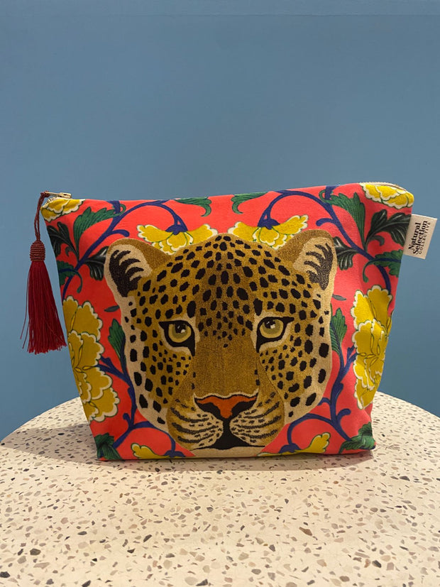 Boho Taj Leopard - Velvet Makeup Bag