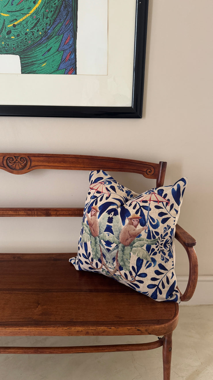 Cushion - Blue Monkey - Elizabeth Summer