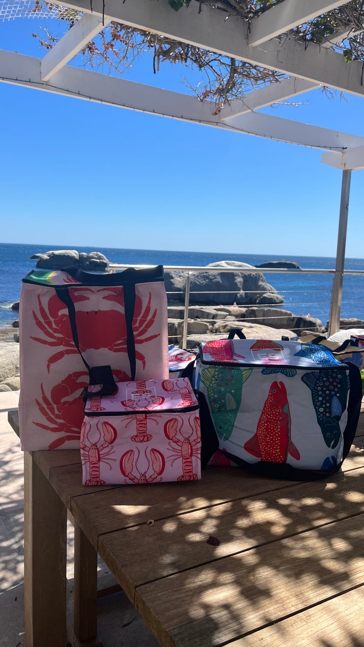 Cooler Bag - Small lunch box - Pink Lobster - Elizabeth Summer