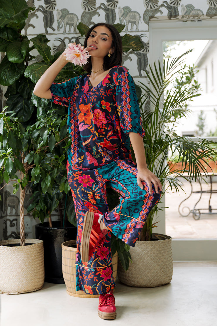 Elizabeth Summer - Navy Oriental Pants - Elizabeth Summer