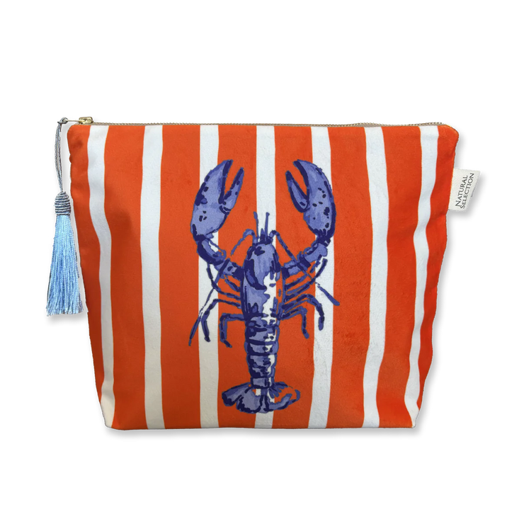 Azura Lobster - Velvet Makeup Bag - Elizabeth Summer