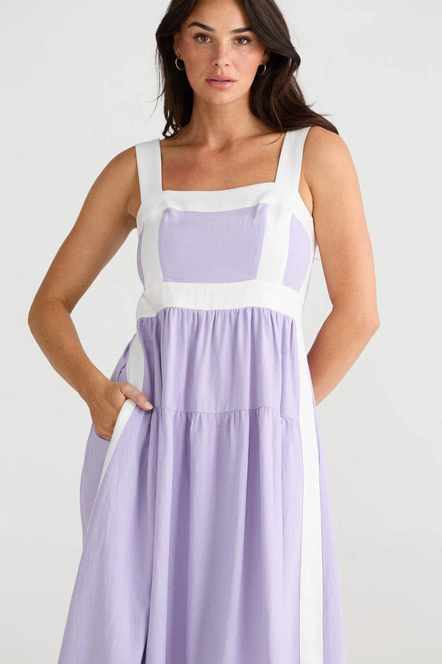 Brave & True - Jolie Dress - Lilac with White