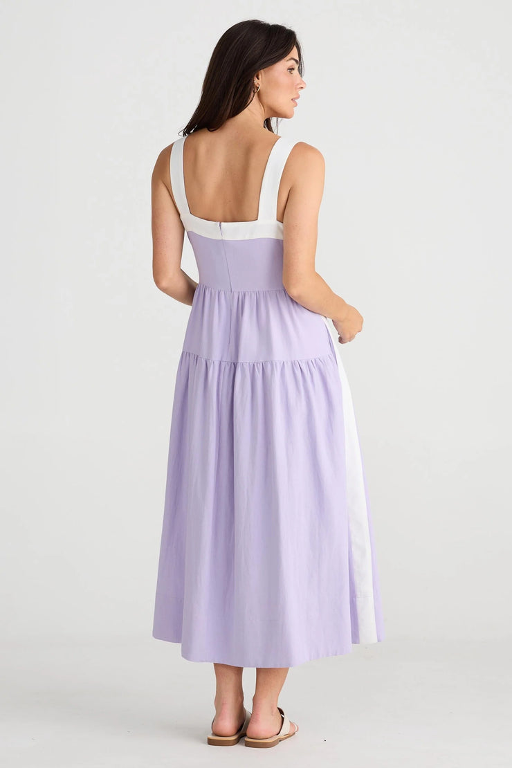 Brave & True - Jolie Dress - Lilac with White