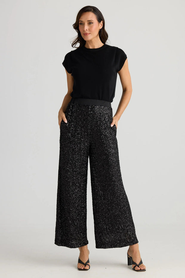 Brave & True - Razzle Pant - Black Sequin