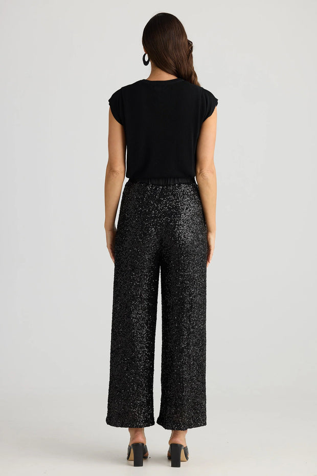 Brave & True - Razzle Pant - Black Sequin