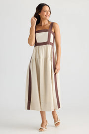 Brave & True - Jolie Dress - Natural W Chocolate