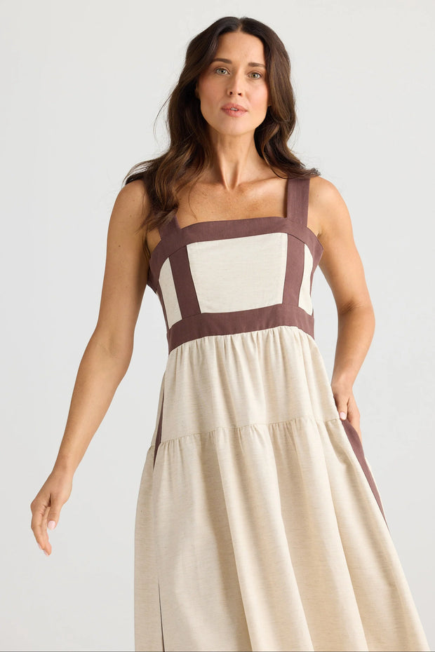 Brave & True - Jolie Dress - Natural W Chocolate