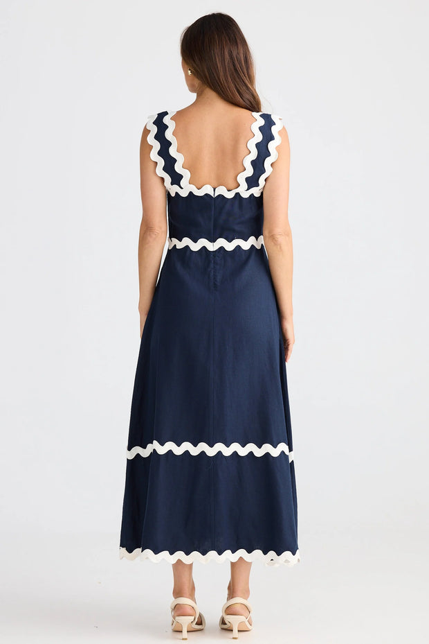 Brave & True - Marlo Dress - Navy & White
