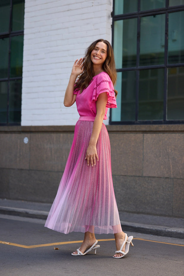 Brave & True - Skirt - Hot Pink Ombre