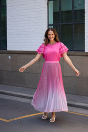 Brave & True - Skirt - Hot Pink Ombre