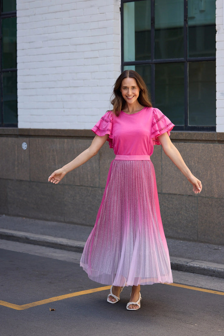 Brave & True - Skirt - Hot Pink Ombre