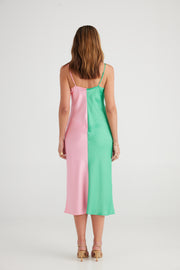 Brave & True - Lexi Two-Tone Dress - Pink + Green - Elizabeth Summer