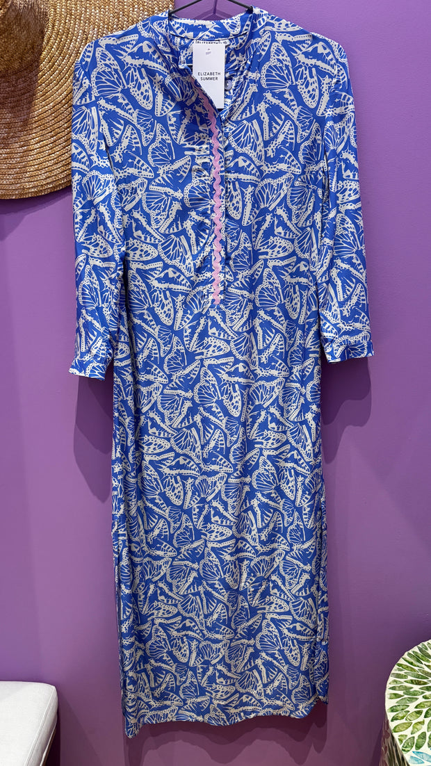 Meg Dress - Butterfly - Blue & White
