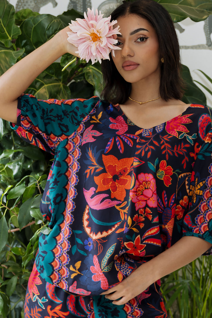 Elizabeth Summer - Navy Oriental Top - Elizabeth Summer