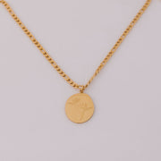 Tarnish Free Necklace - Disc with Strelitzia - Elizabeth Summer