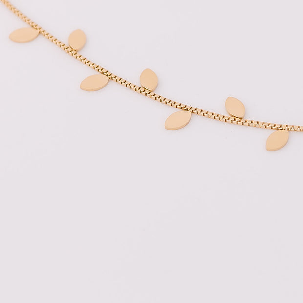 Tarnish Free Necklace - Flat Leaf Necklace - Elizabeth Summer