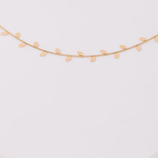 Tarnish Free Necklace - Flat Leaf Necklace - Elizabeth Summer