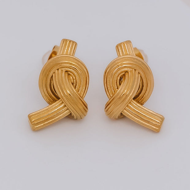 Tarnish Free Earrings - Chunky Knot - Elizabeth Summer