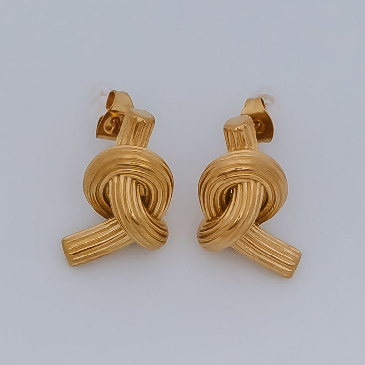 Tarnish Free Earrings - Chunky Knot - Elizabeth Summer