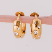 Tarnish Free Earrings - Chunky hoops with diamantes - Elizabeth Summer