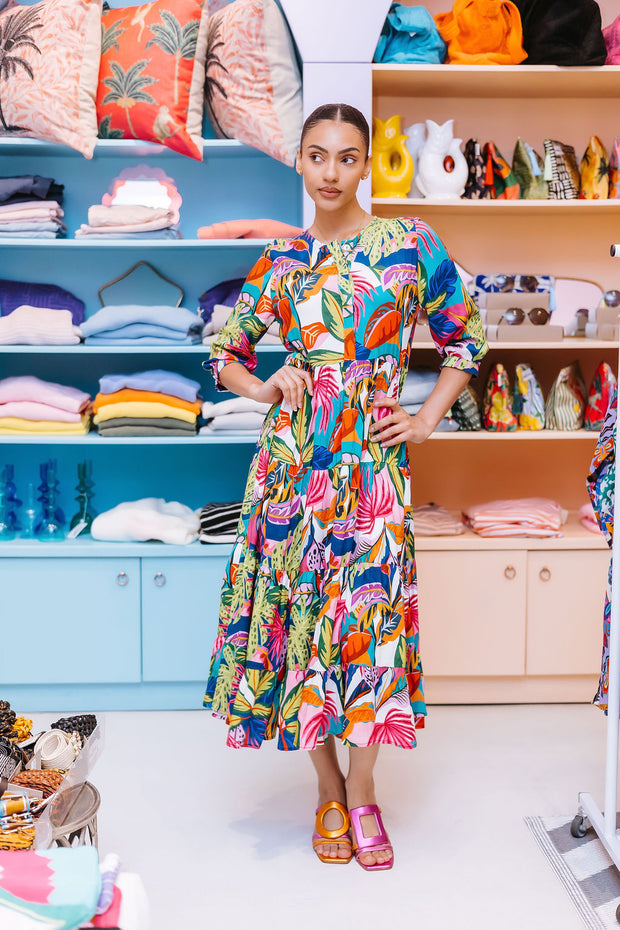 Elizabeth Summer - Maxi Dress - Multi Leaf