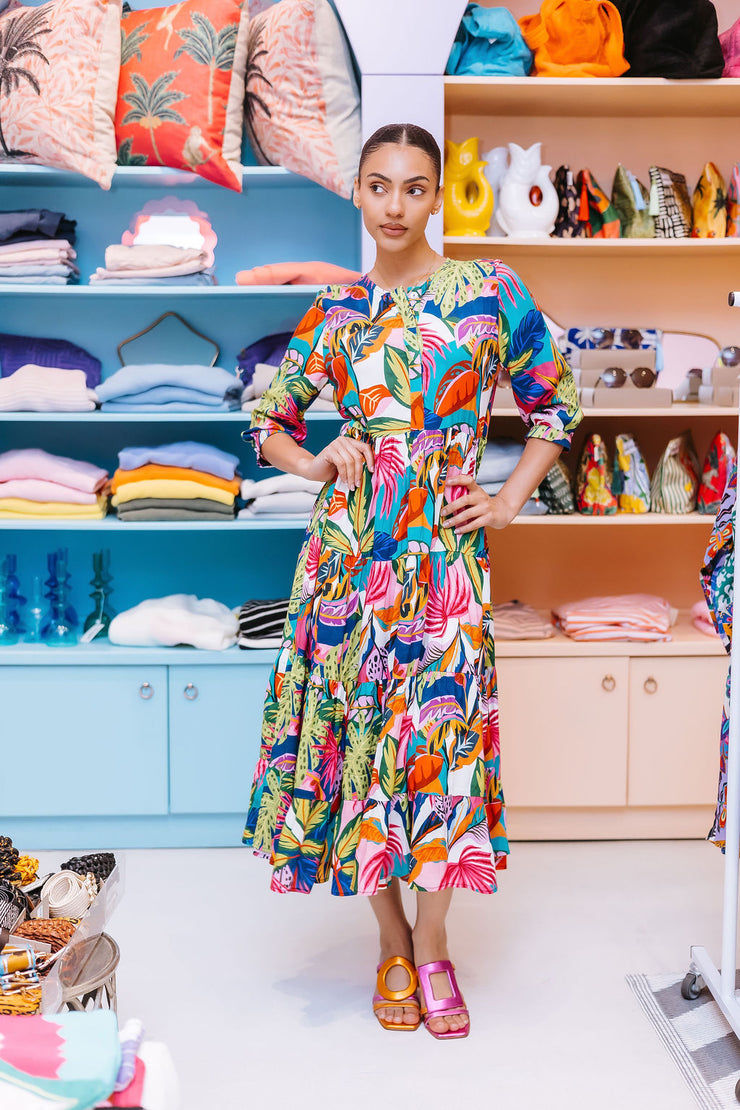 Elizabeth Summer - Maxi Dress - Multi Leaf