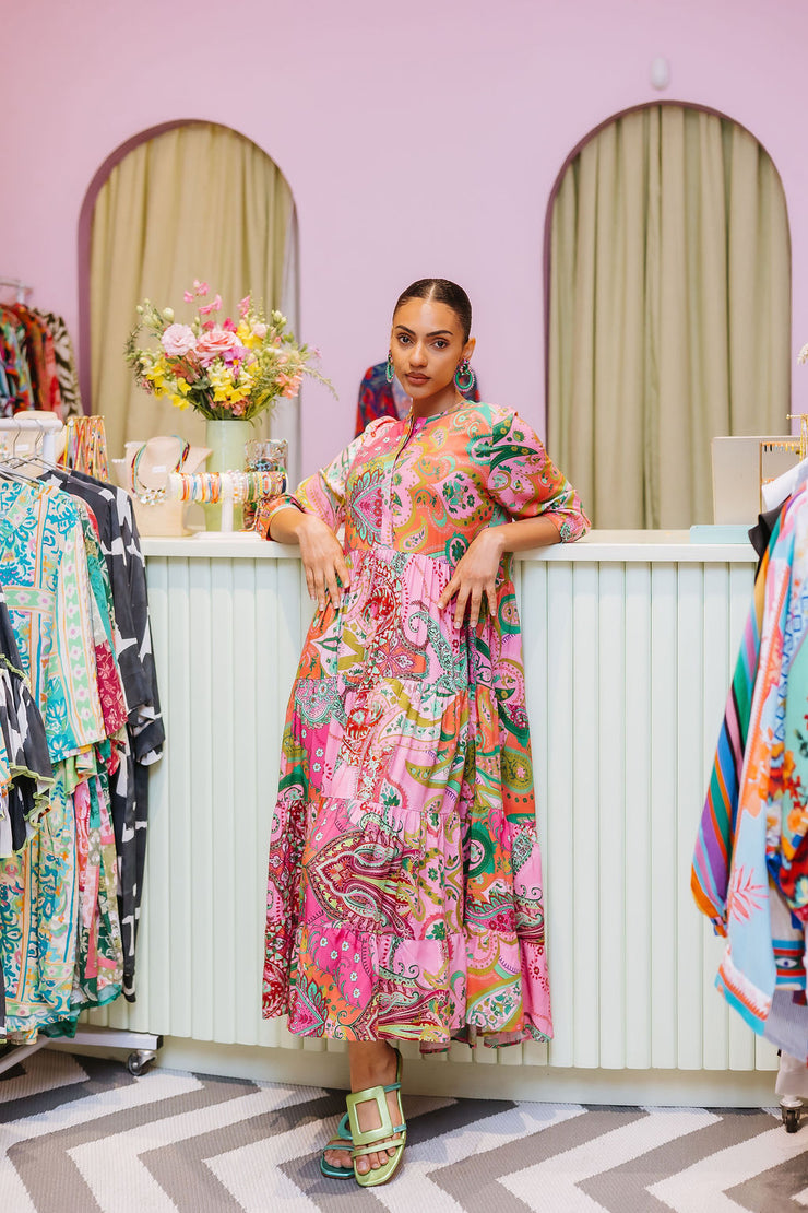 Elizabeth Summer - Maxi Dress - Pink Paisley