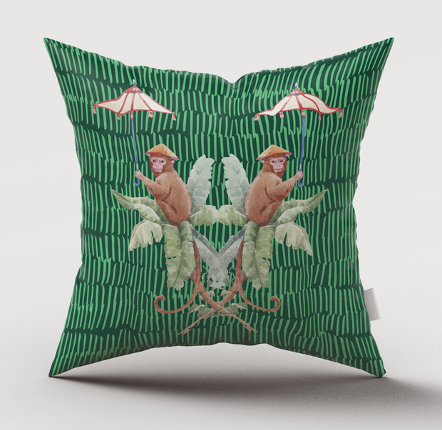 Cushion - Emerald Monkeys - Elizabeth Summer