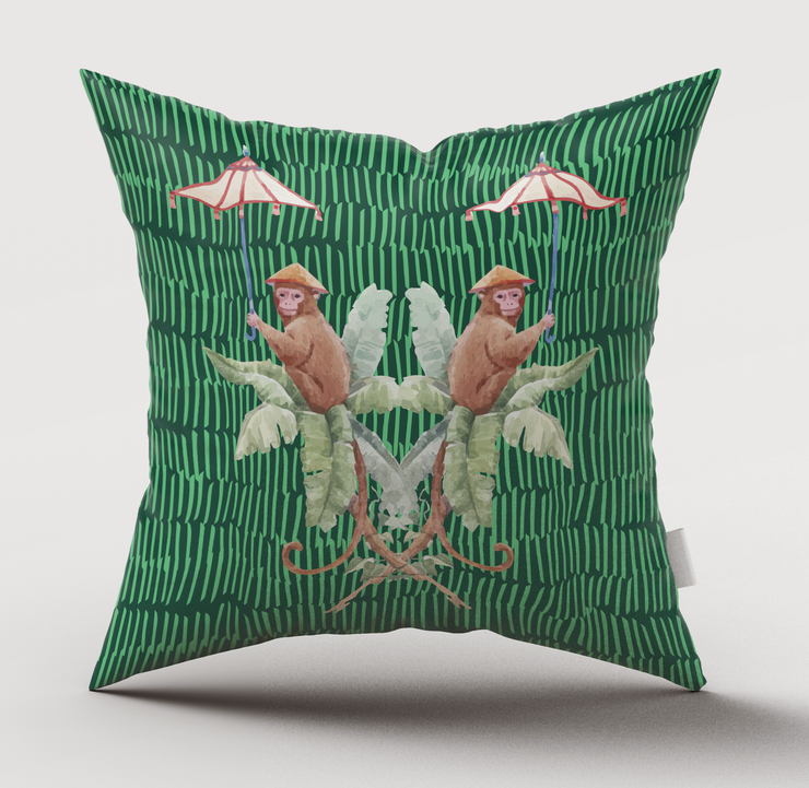 Cushion - Emerald Monkeys - Elizabeth Summer