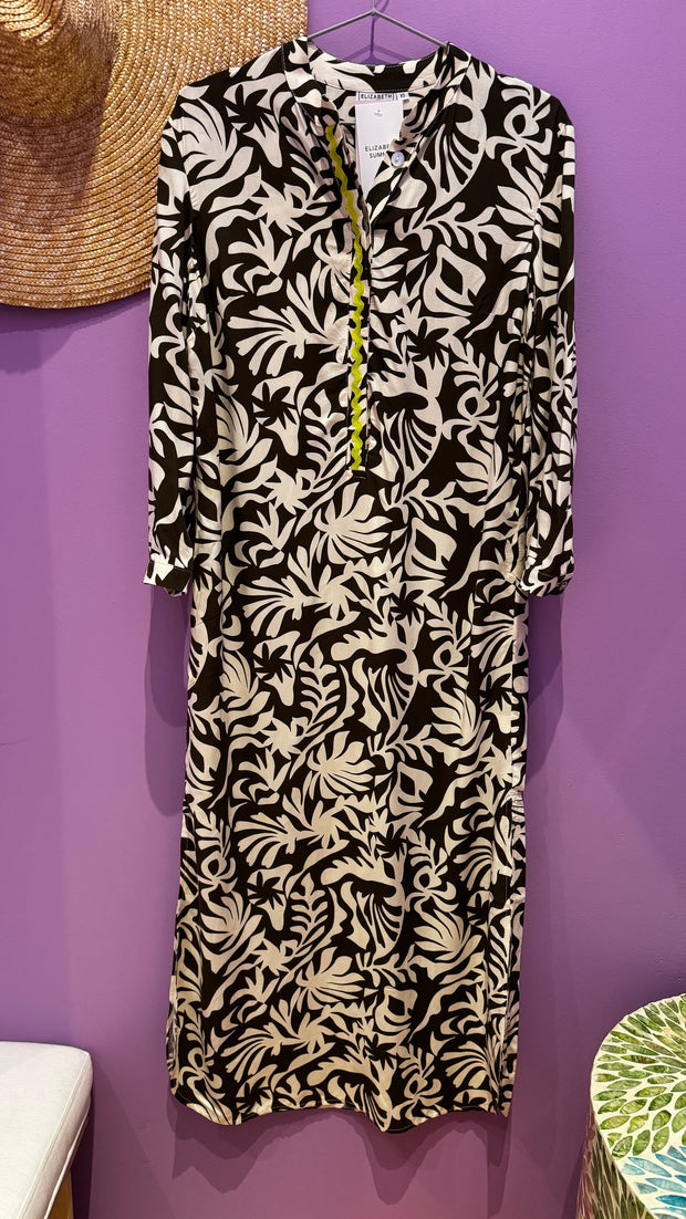 Meg Dress - Green & White