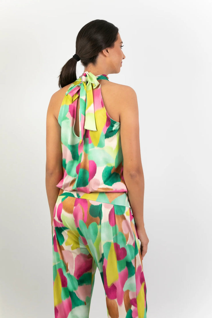 SLICK - Felicite - Halter Neck Jumpsuit - Petal Palette