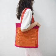 Cotton Net Bag - Pink and Orange - Elizabeth Summer