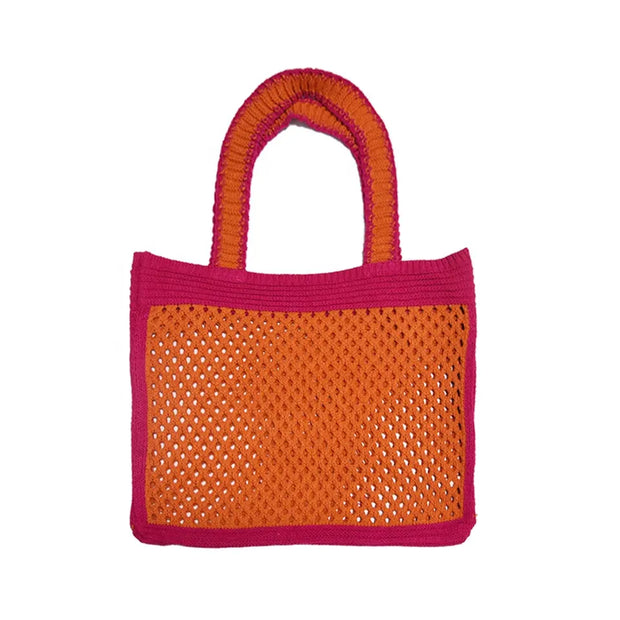Cotton Net Bag - Pink and Orange - Elizabeth Summer