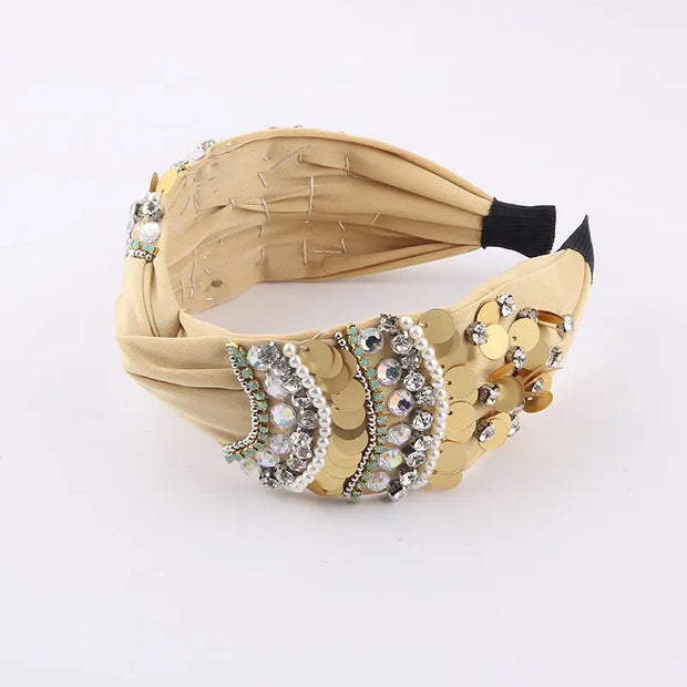 Alice Band - Mustard band with beaded details - Elizabeth Summer