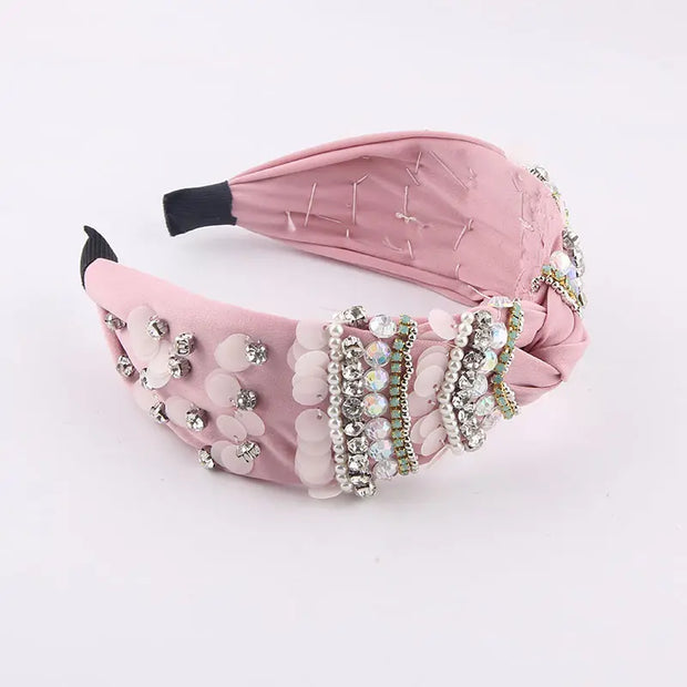 Alice Band - Pink band with beaded details - Elizabeth Summer