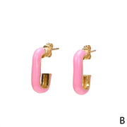 Tarnish Free - Geometric Huggie Earrings - Multi colour - Elizabeth Summer