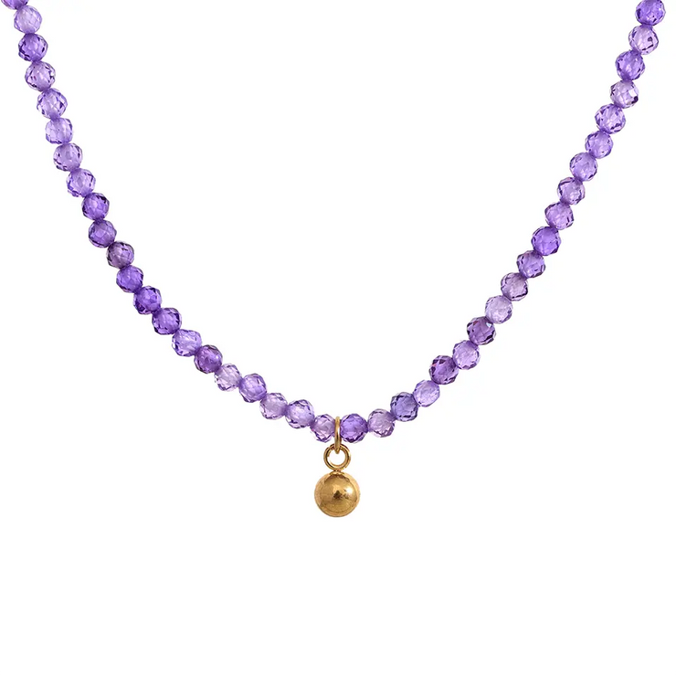 Beaded Necklace - Purple - Elizabeth Summer